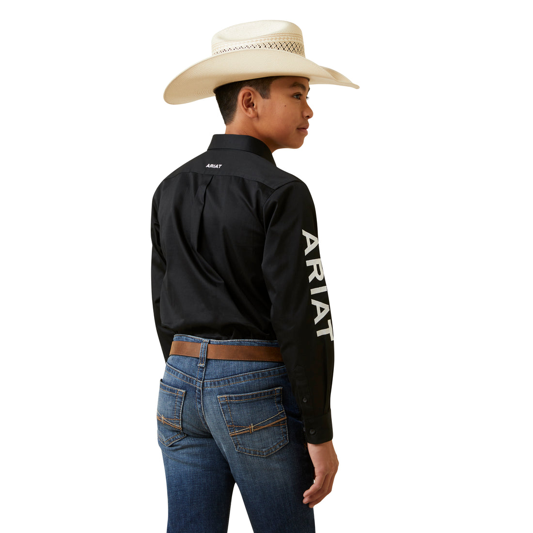 Ariat Kids Team Logo Twill LS Black/White Shirt 10045426