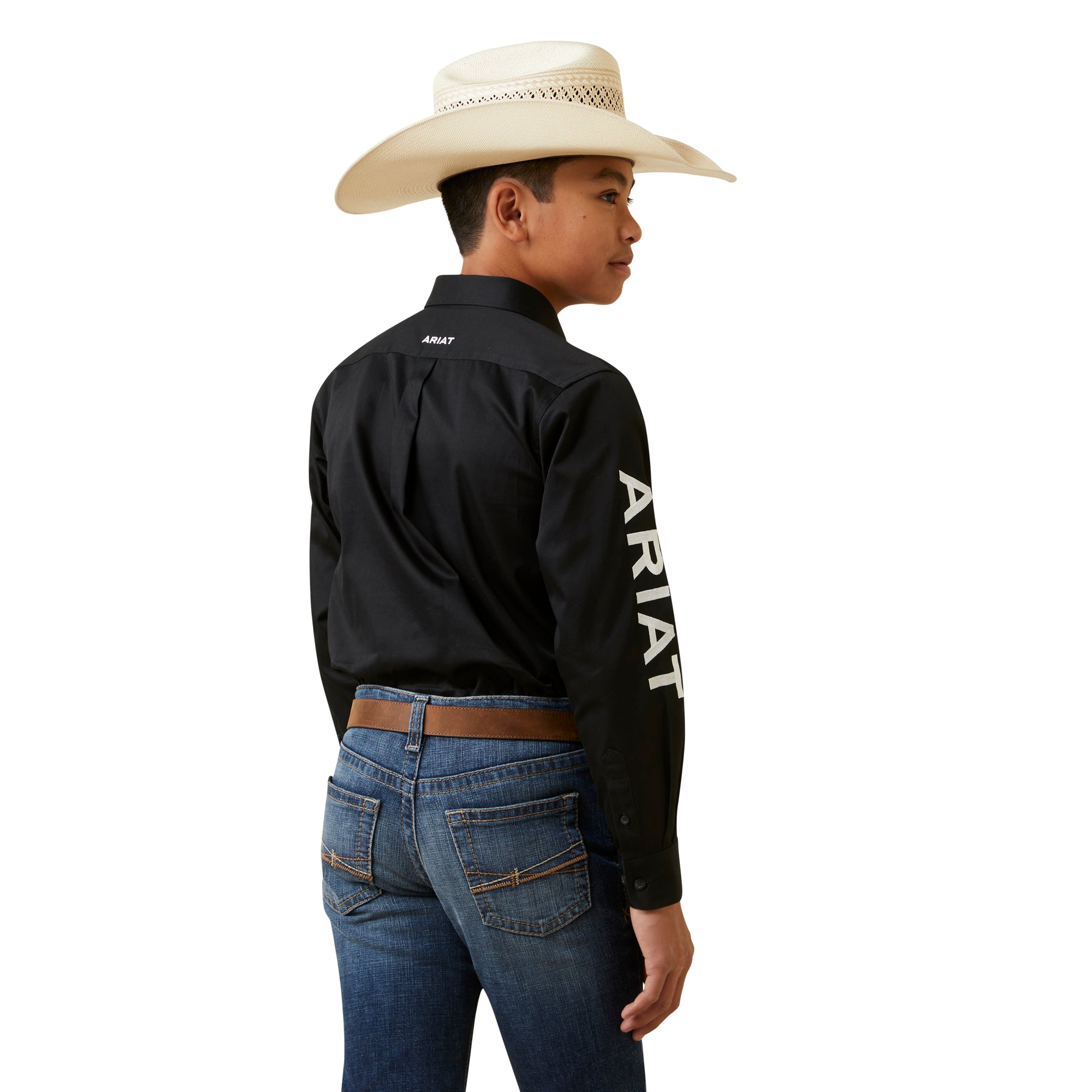 Ariat Kids Team Logo Twill LS Black/White Shirt 10045426