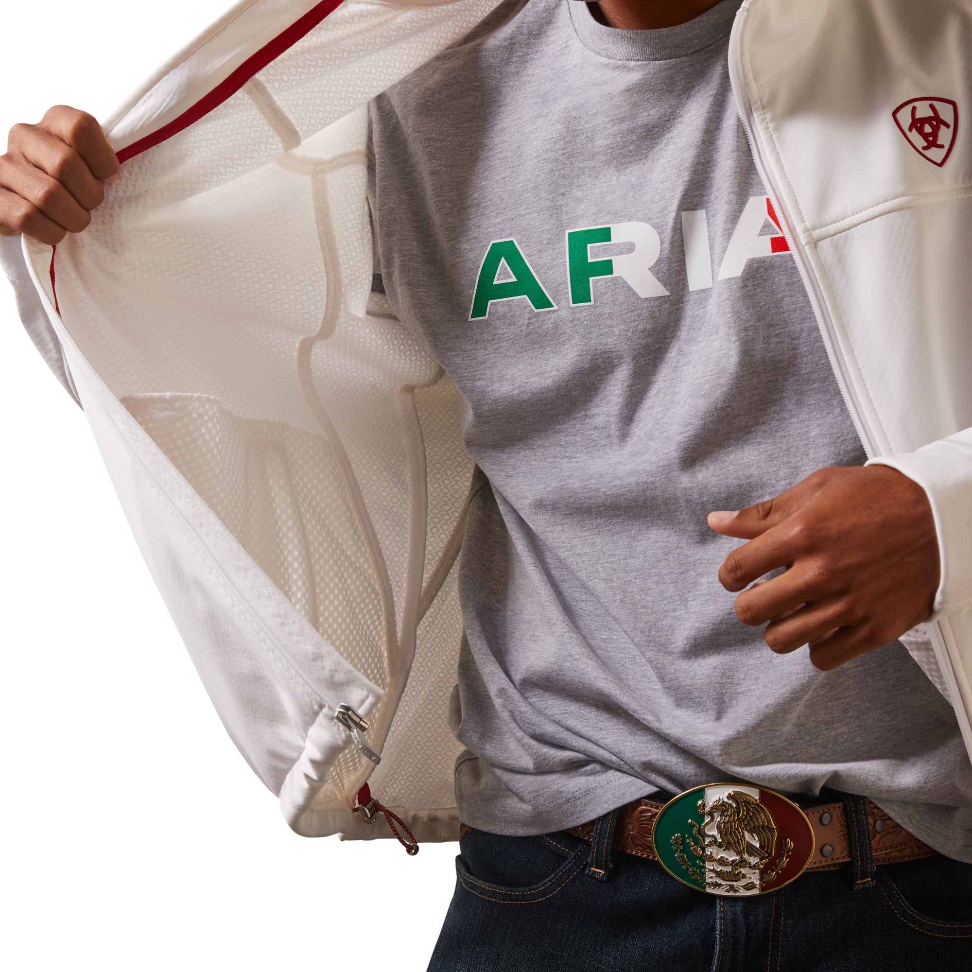 Ariat Men White Softshell Mexico 10043549 Jacket
