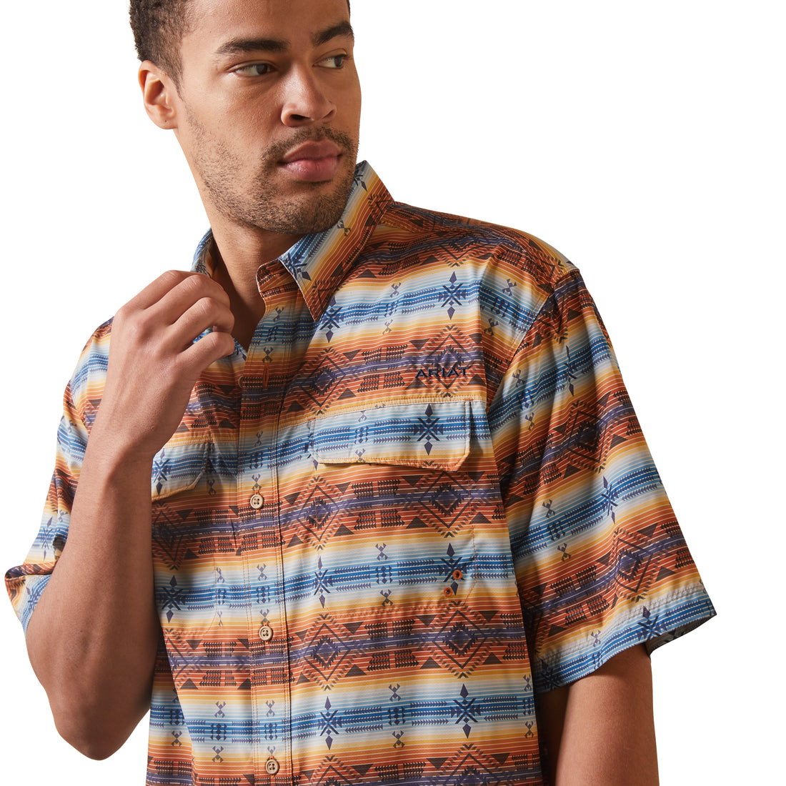 Ariat MN Oxford Tan Southwest Shirt 10043346
