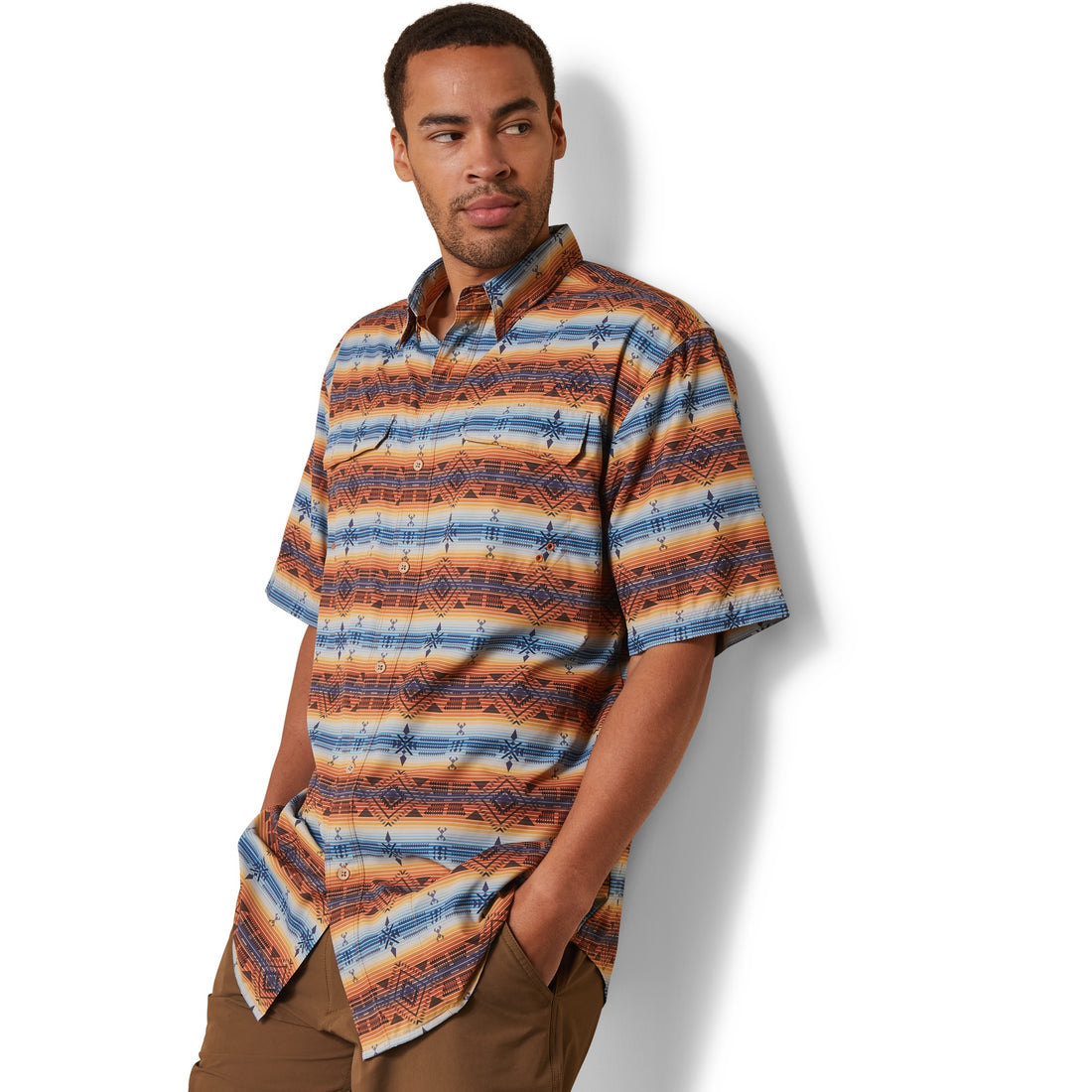 Ariat MN Oxford Tan Southwest Shirt 10043346