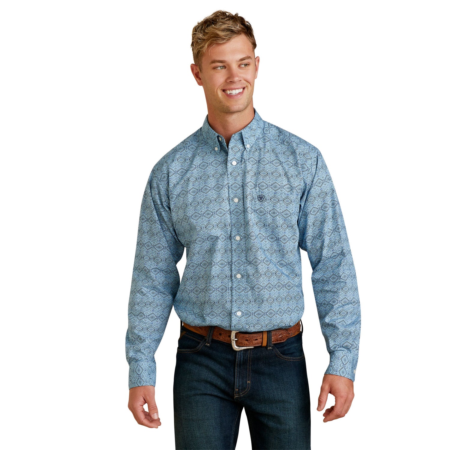 Ariat MN White/Black Shirt 10043636