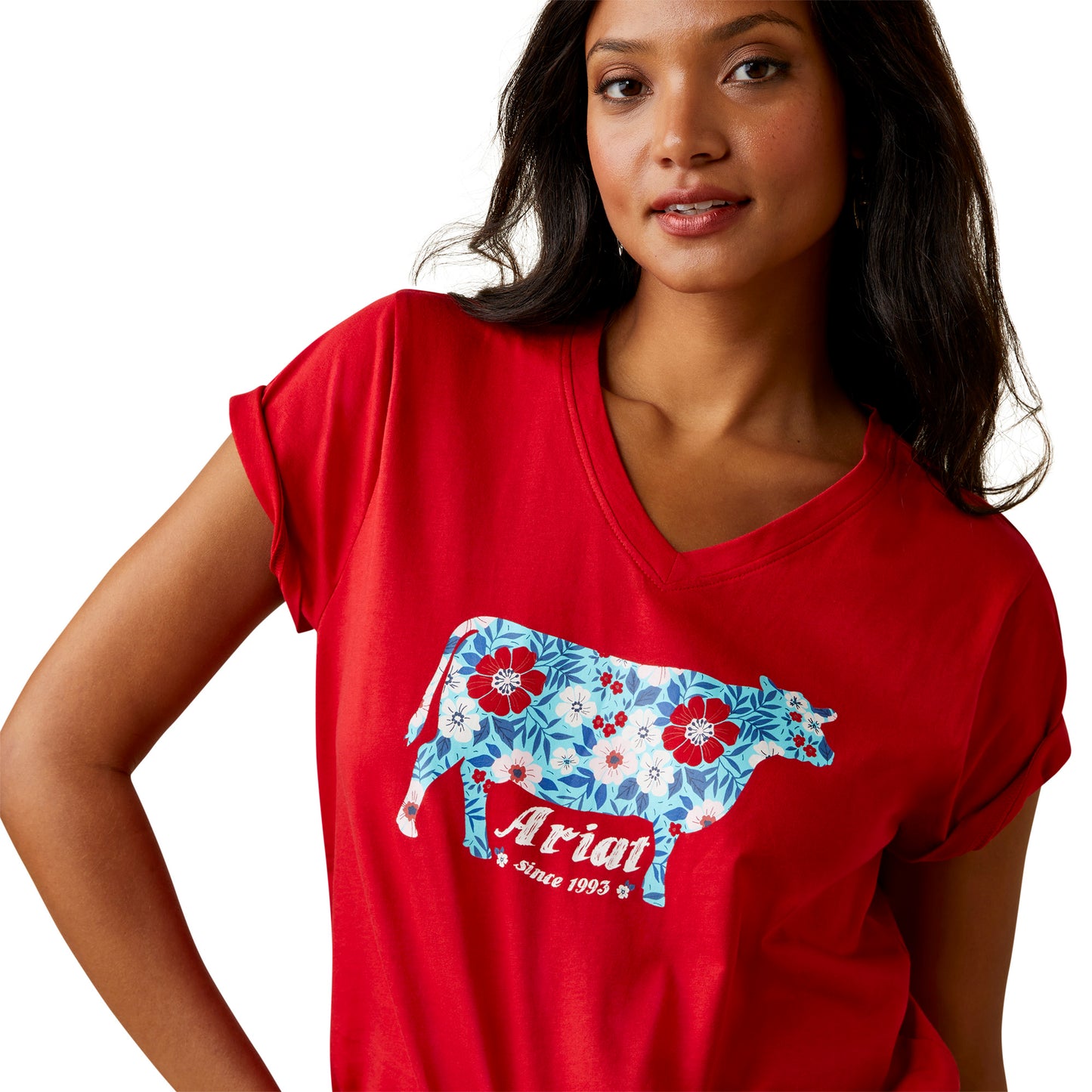 Ariat Women Flower Cow T-Shirt
