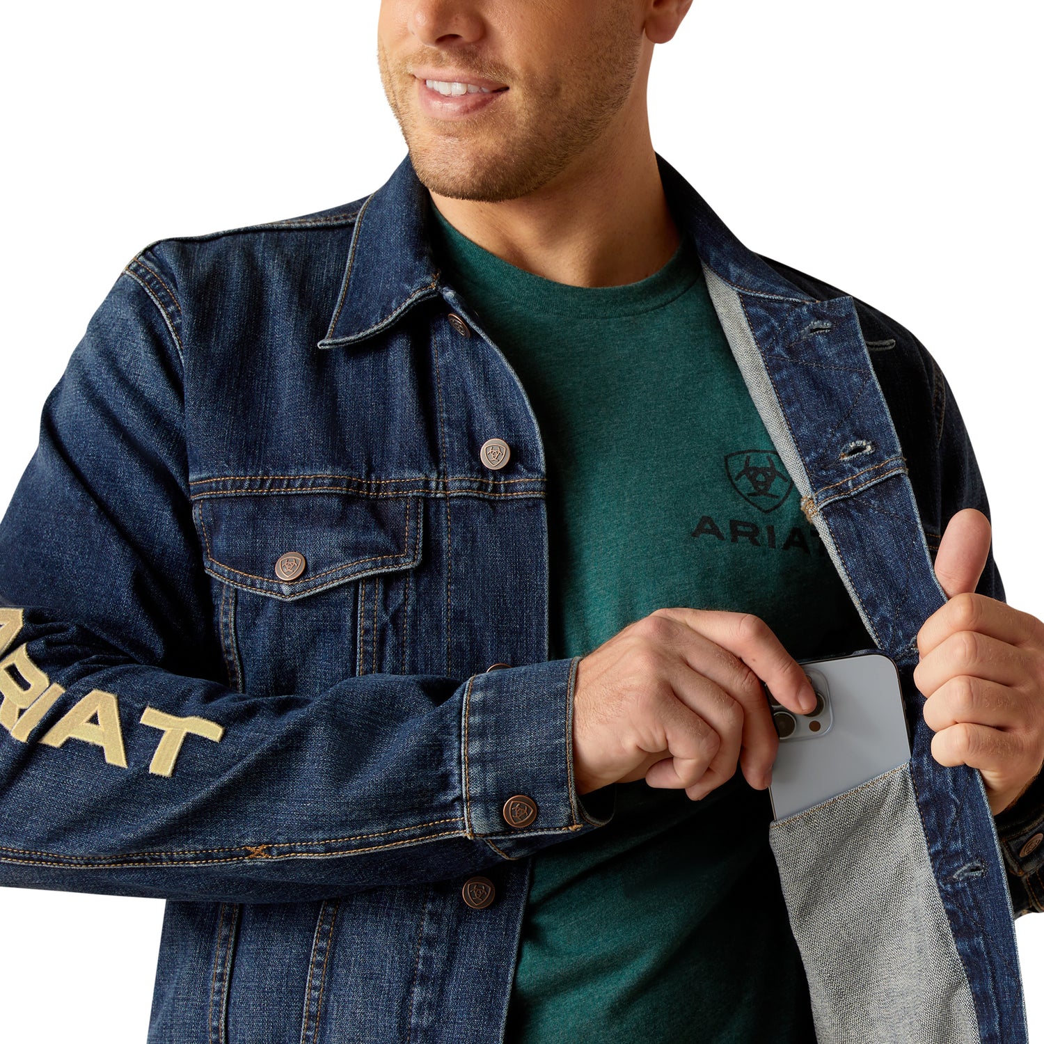 Ariat Men Denim Team Richford Trucker 10048255 Jacket