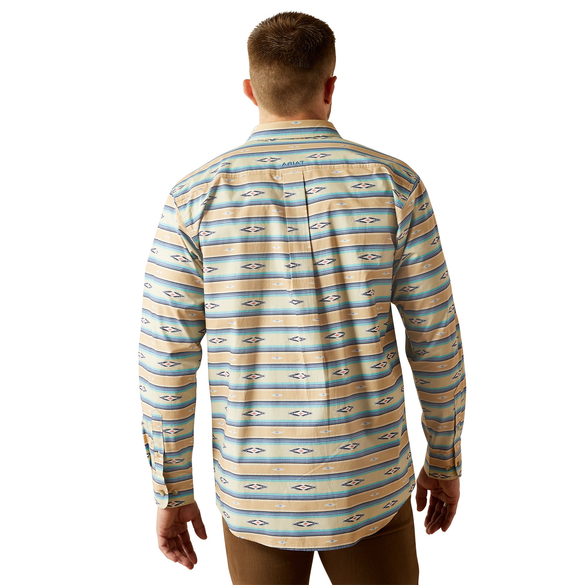 Ariat MN Team Classic Fit Khaki/Blue Shirt 10054731