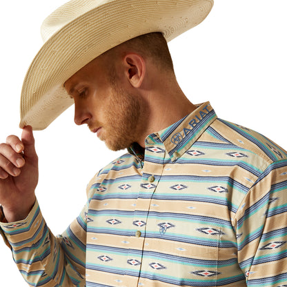 Ariat MN Team Classic Fit Khaki/Blue Shirt 10054731