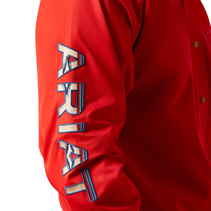 Ariat Men Team Logo Red/Khaki Shirt 10055236