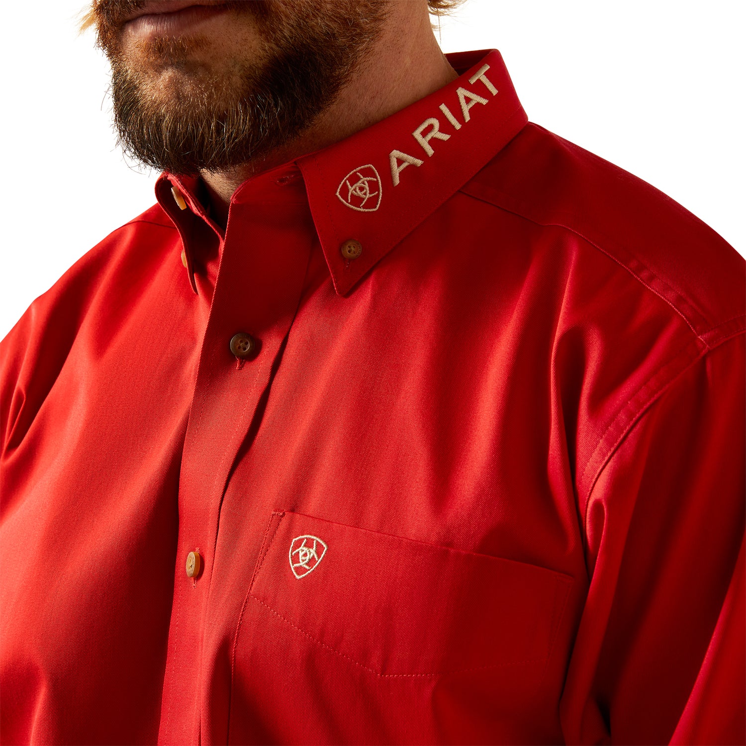 Ariat Men Team Logo Red/Khaki Shirt 10055236