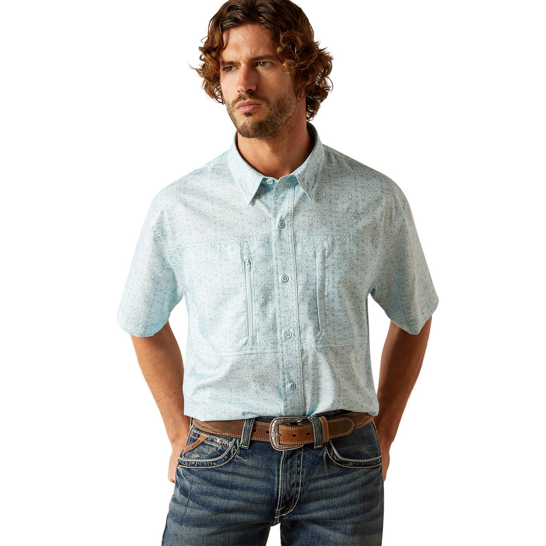 Ariat MN VentTEK Classic Fit SS Blue Shirt 10055243