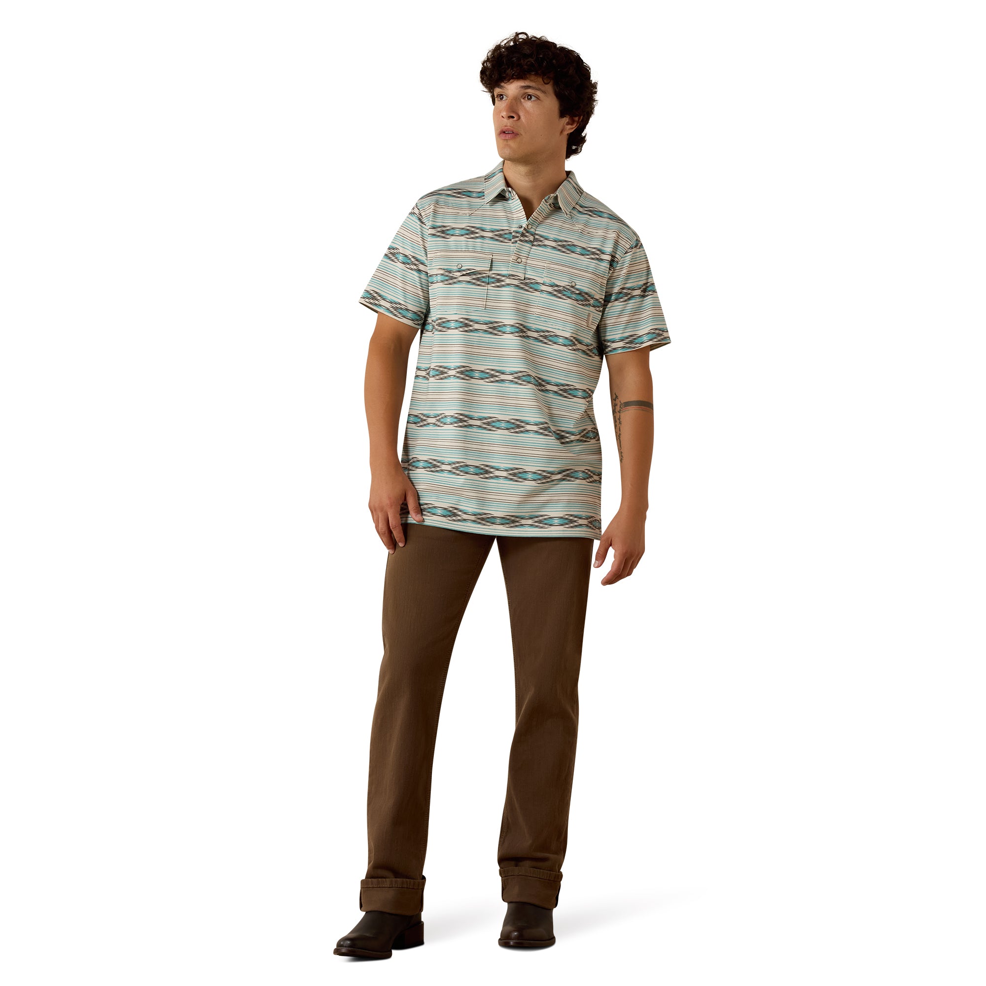 Ariat Men Retro Western Snap Polo Shirt 10073501