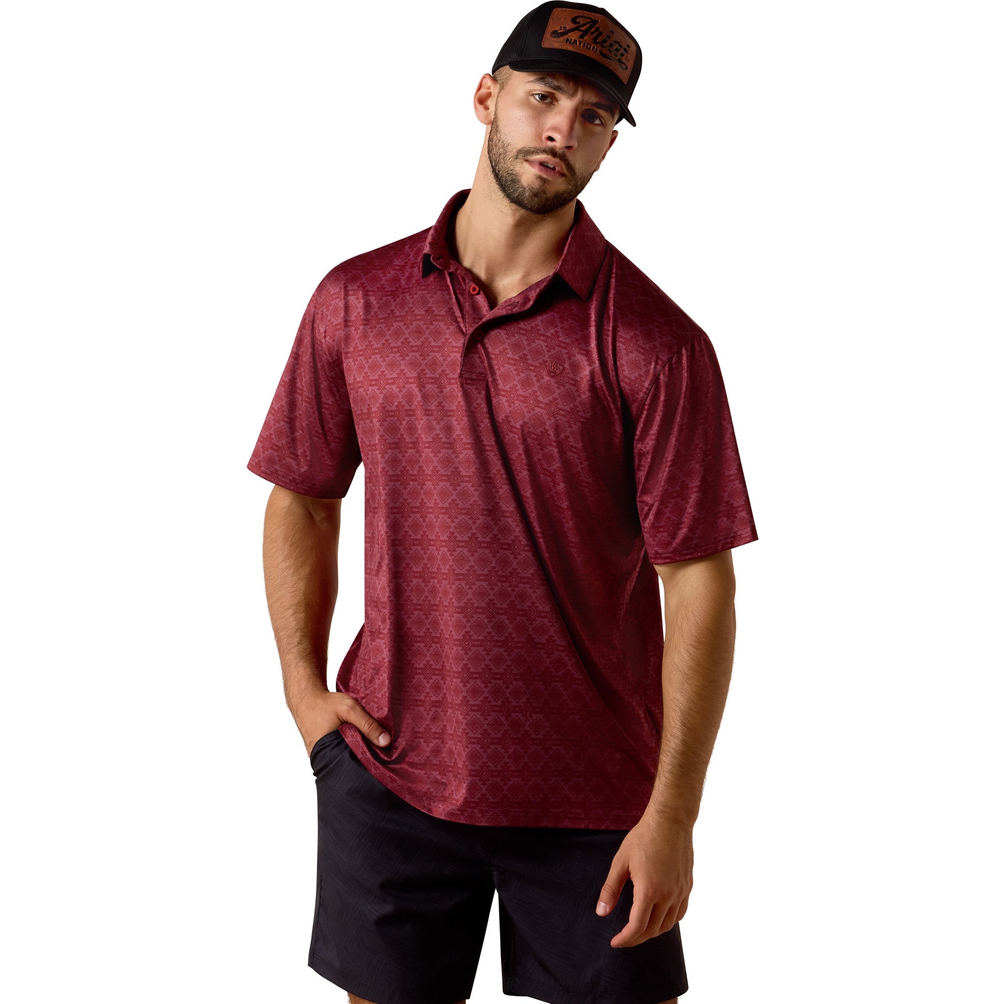 Ariat Men All Over Print Heathered Classic Fit Polo Shirt 10073584