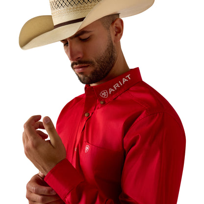 Ariat Men Team Logo Lightweight Twill Fitted Shirt 10073653