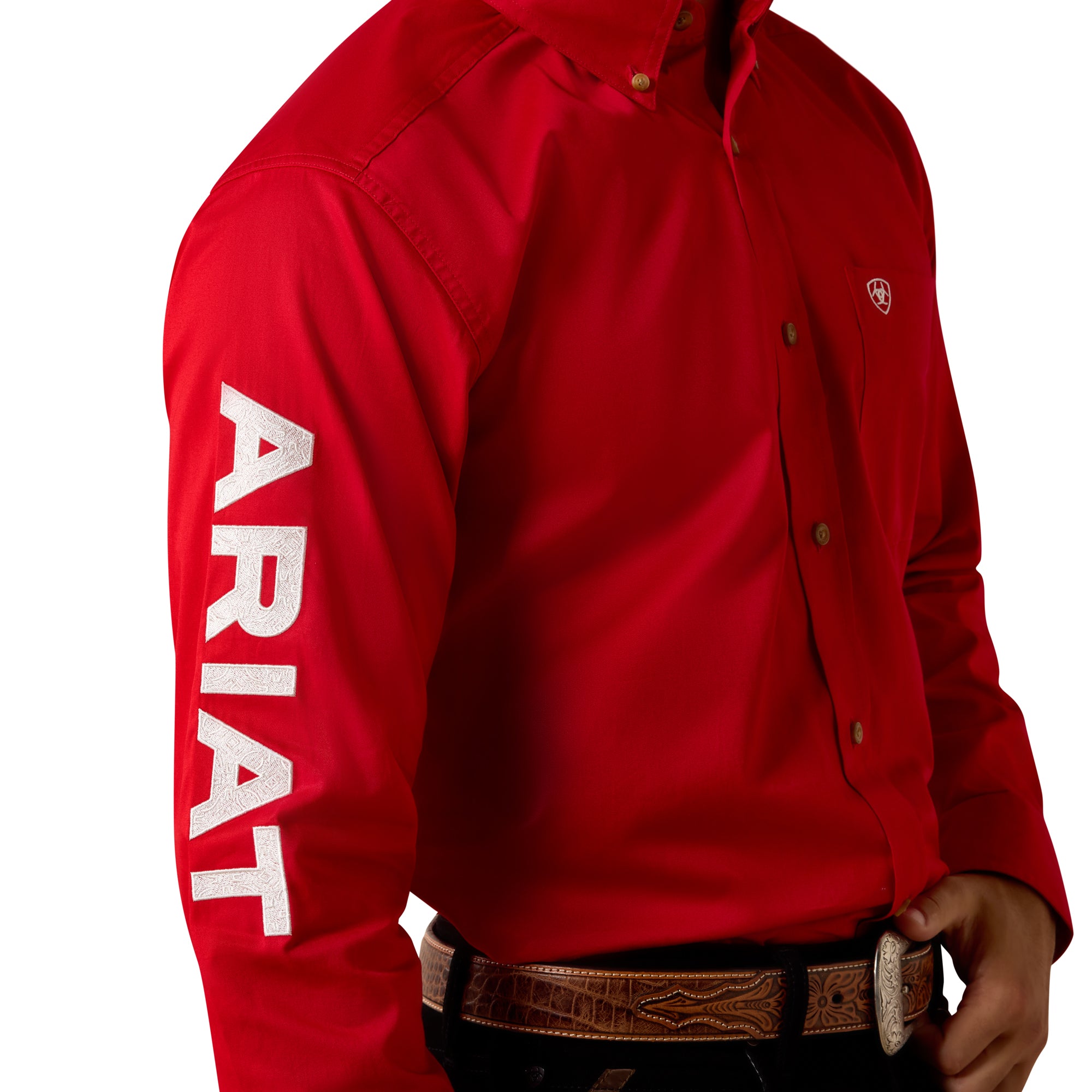 Ariat Men Team Logo Lightweight Twill Fitted Shirt 10073653