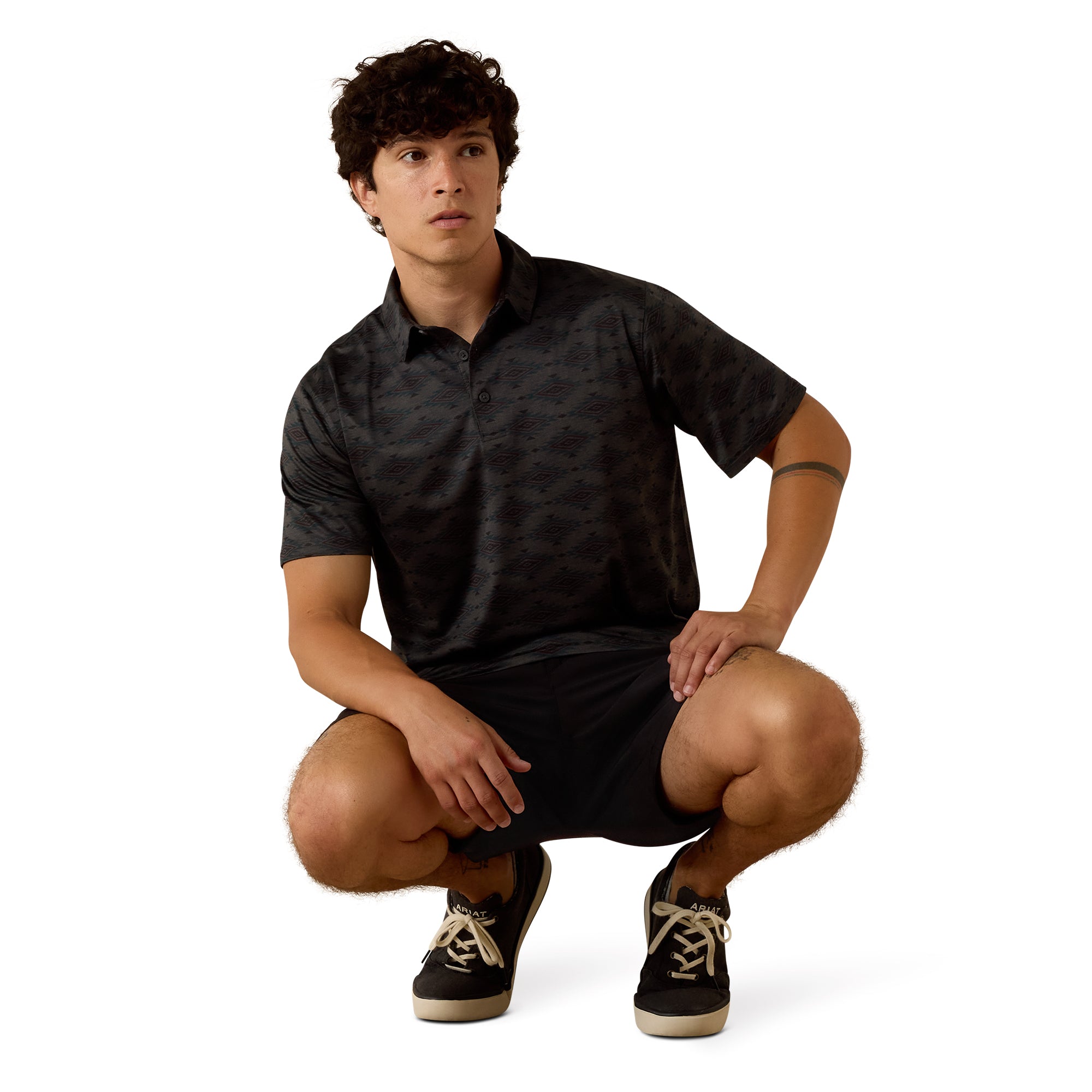 Ariat Men All Over Print Heathered Classic Fit Polo Shirt 10076065