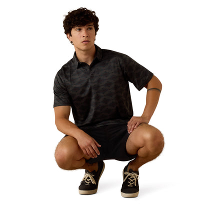 Ariat Men All Over Print Heathered Classic Fit Polo Shirt 10076065