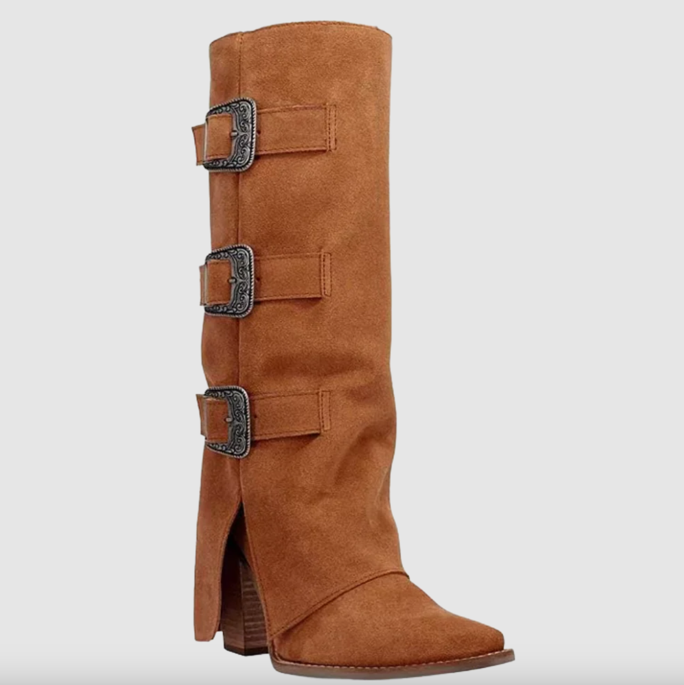 Dingo Womens Suede Cuffed DI2345 Camel Boot
