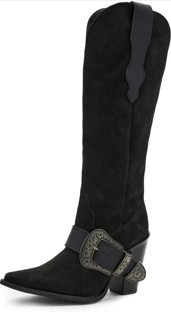 Dingo Women Yeehottie Suede Leather Boot DI2377 Black
