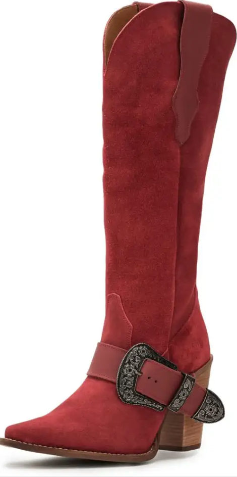 Dingo Women Yeehottie Suede Leather Boot DI2377 Red