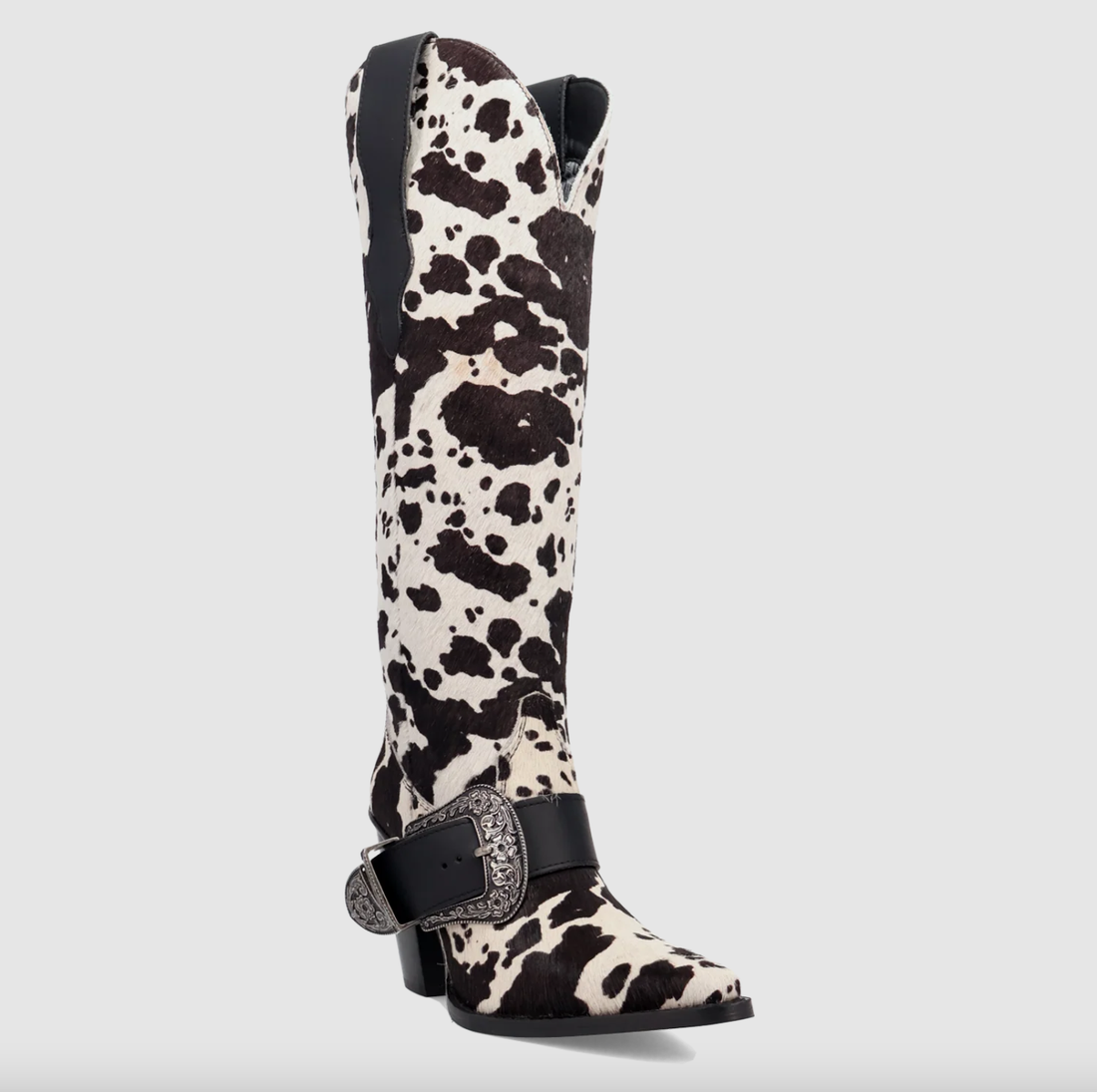 Dingo Women Spur Crazy Cow Print Snip Toe DI2385 Boot