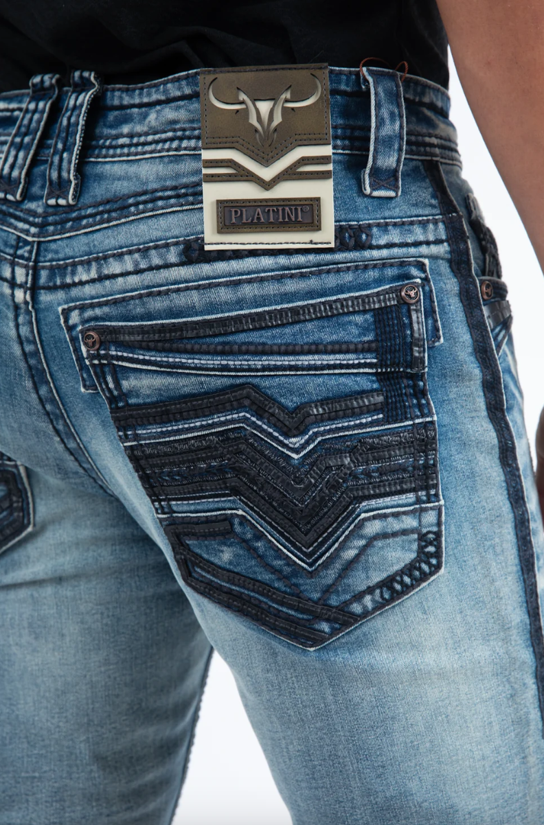 Platini Men Holt Distressed Bootcut Jean PHD11110