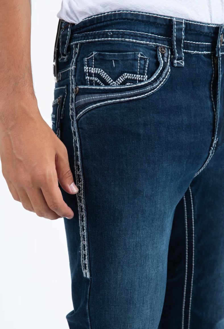 Platini Mens Holt Corded Chevron Bootcut Jean PHD11103