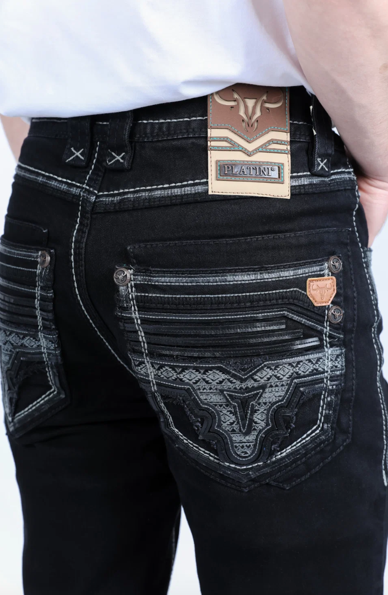 Platini Men Holt Aztec Flap Bootcut Jean PHD9725