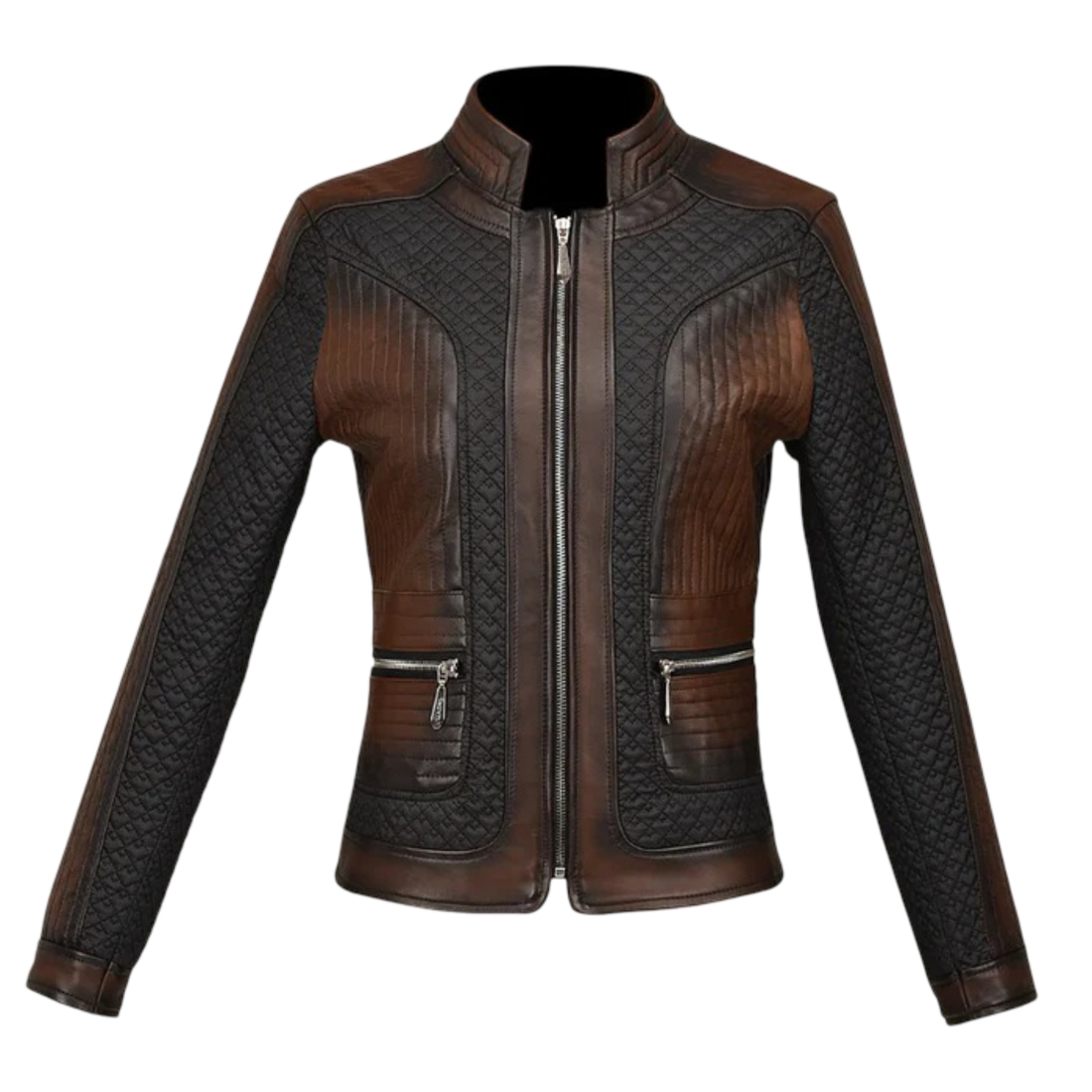 Cuadra Women Leather Zipper Jacket M329COC
