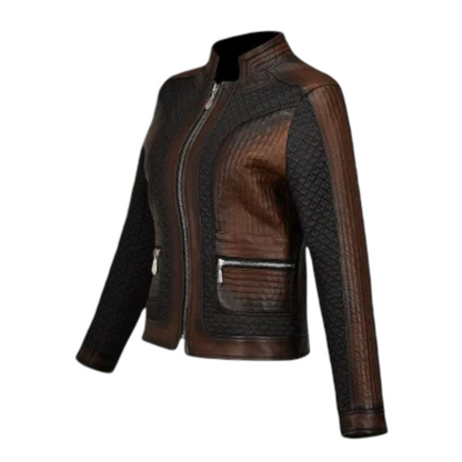 Cuadra Women Leather Zipper Jacket M329COC