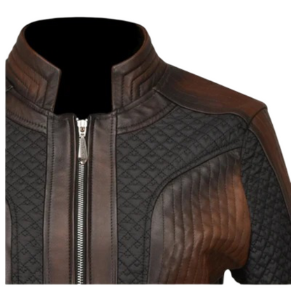 Cuadra Women Leather Zipper Jacket M329COC