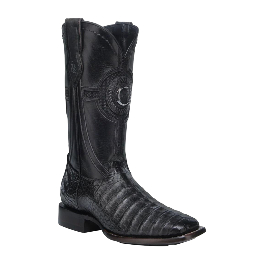 Cuadra MN Caiman Belly Woven Square Toe Boot 3Z2SFY Metallic Black