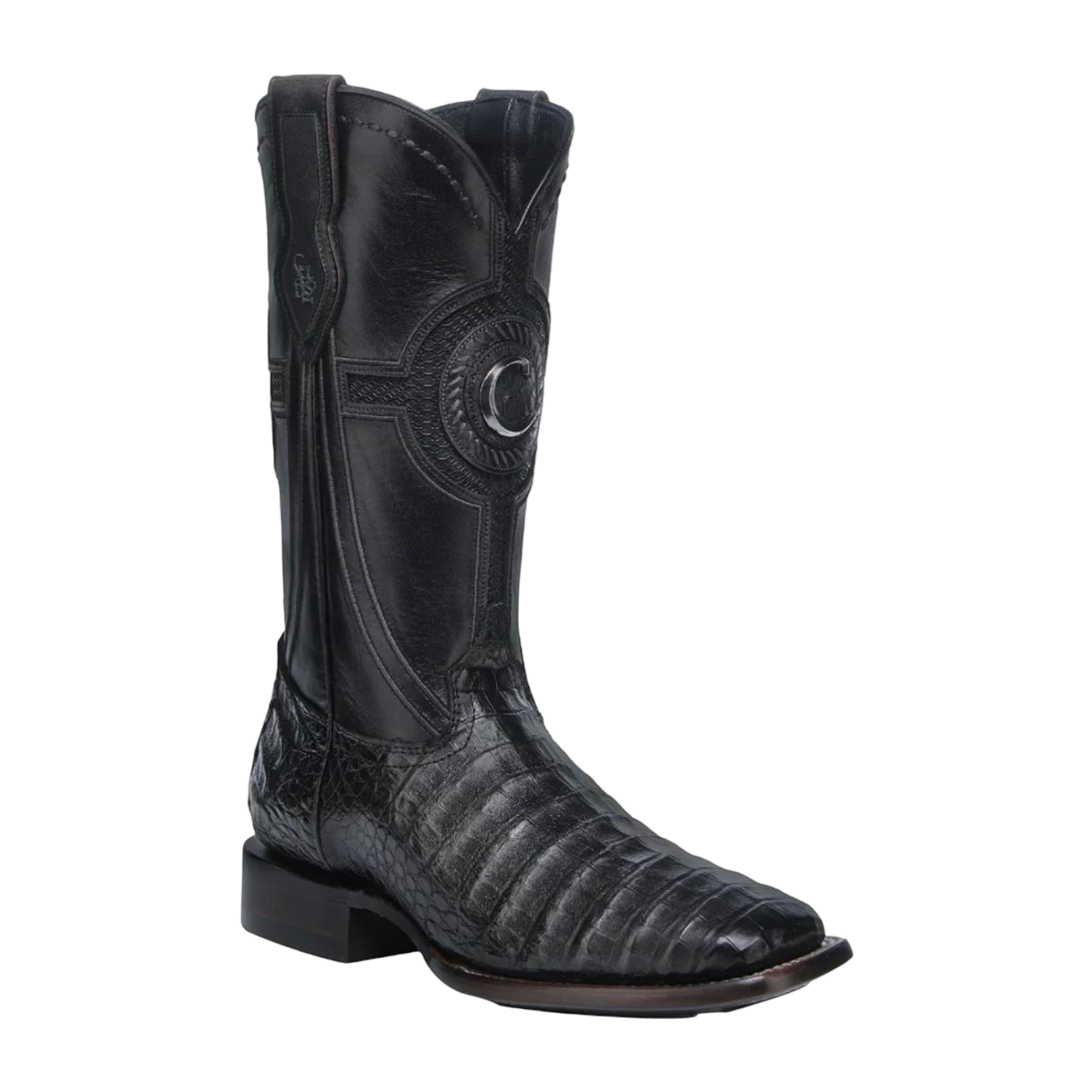 Cuadra MN Caiman Belly Woven Square Toe Boot 3Z2SFY Metallic Black