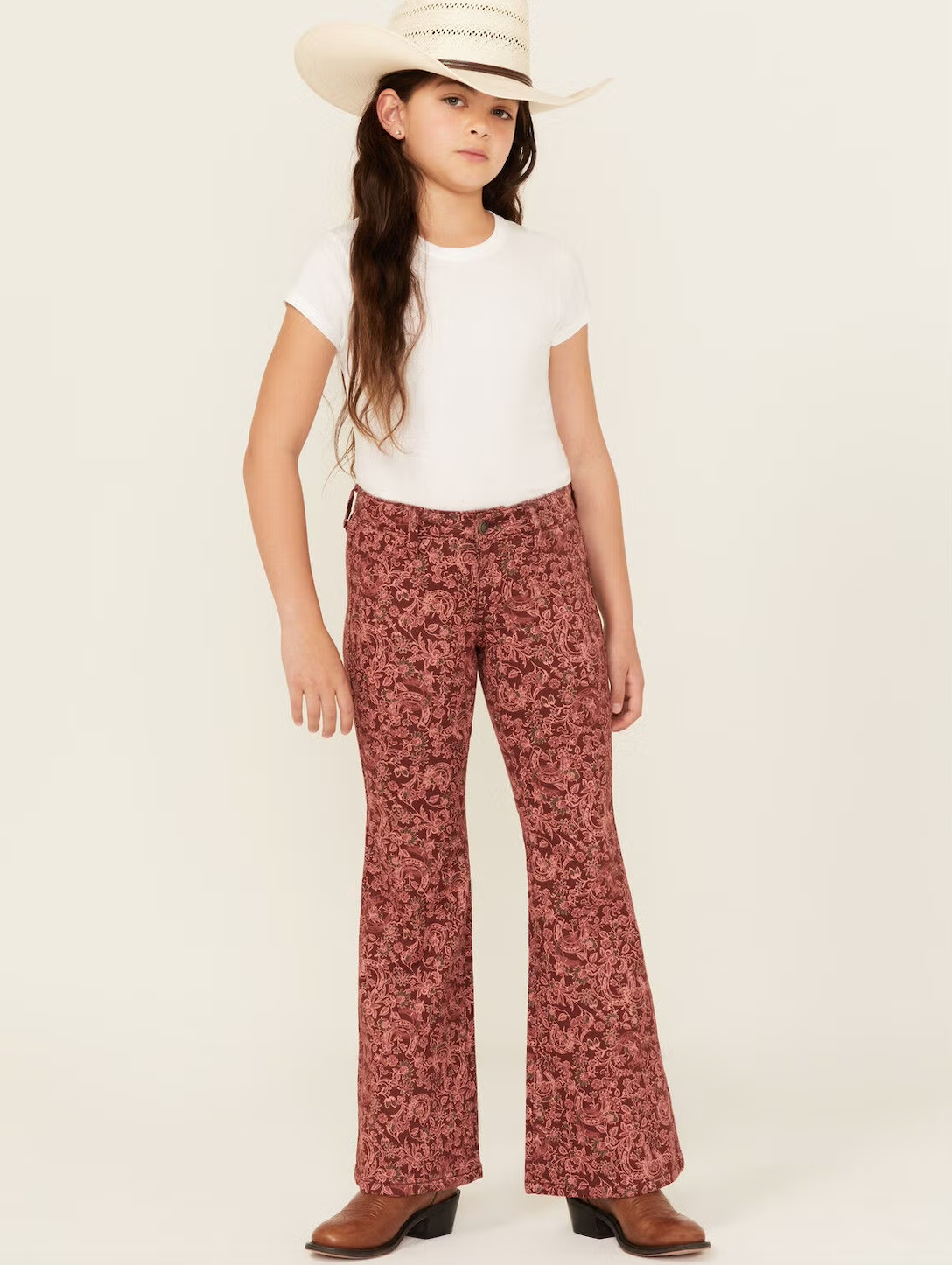 Rock &amp; Roll Kids Horseshoe Print Flare Jeans BG6PD04751