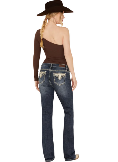 Rock &amp; Roll Women Longhorn Mid Rise Bootcut Jeans BW4MD02968