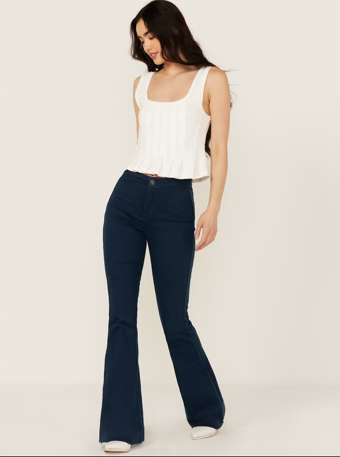 Rock &amp; Roll Women Reversible Floral Button Flare Jeans BW6PD04748