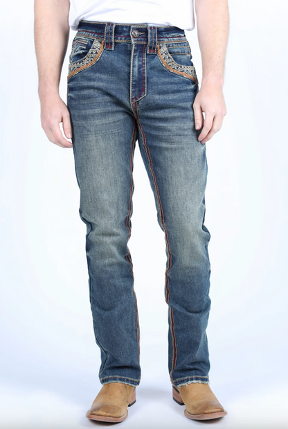 Platini Men Holt Diamond Trim Bootcut Jean PHD9716