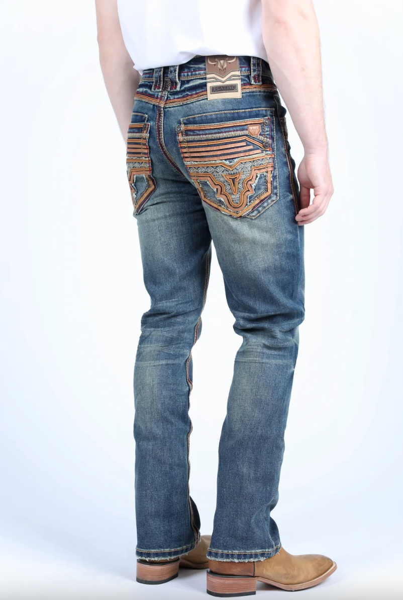 Platini Men Holt Diamond Trim Bootcut Jean PHD9716