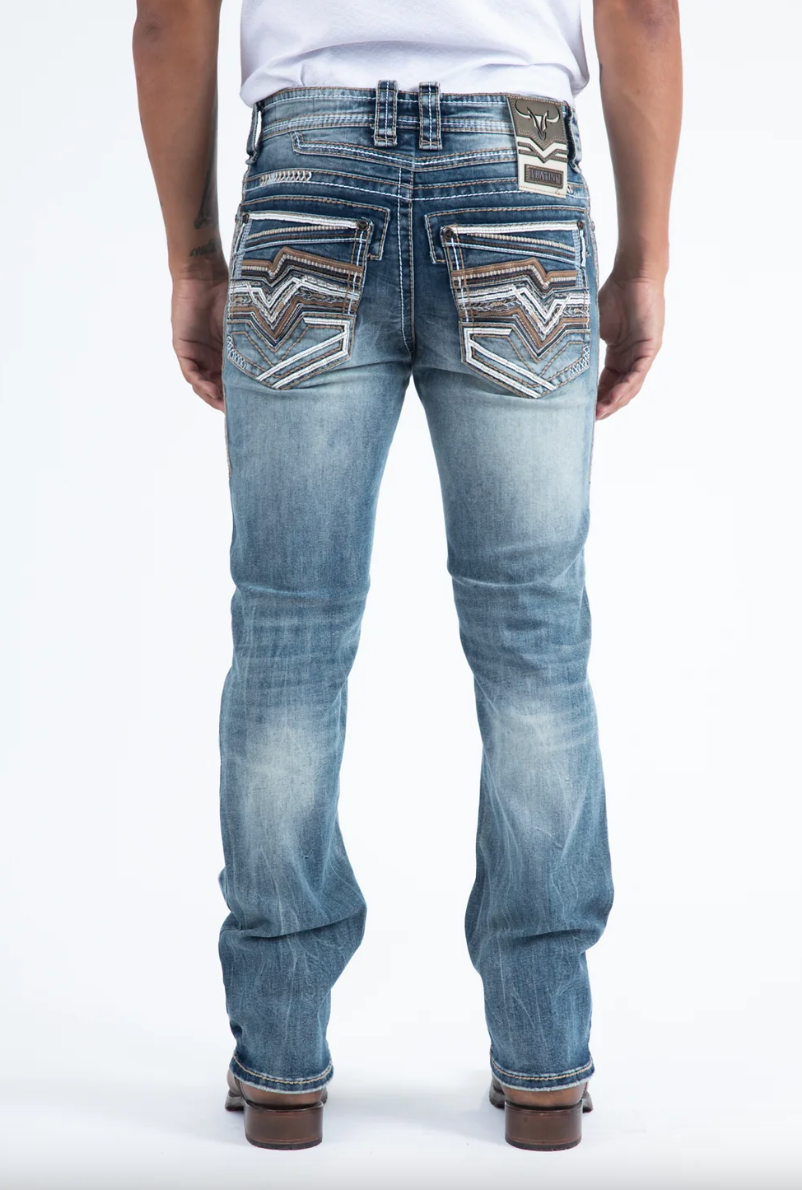 Platini Men Holt Corded Chevron Bootcut Jean PHD11105