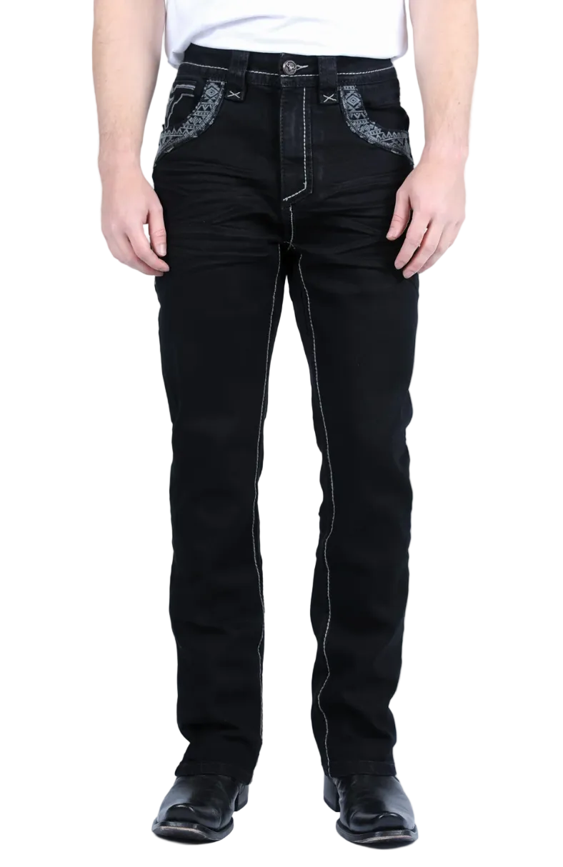 Platini Men Holt Aztec Flap Bootcut Jean PHD9725