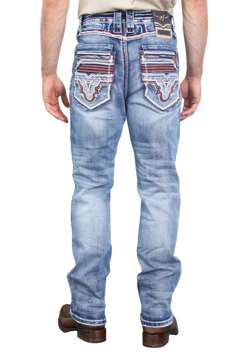 Platini Men Holt Aztec Flap Bootcut Jean PHD10265