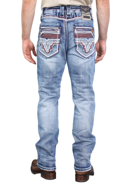 Platini Men Holt Aztec Flap Bootcut Jean PHD10265