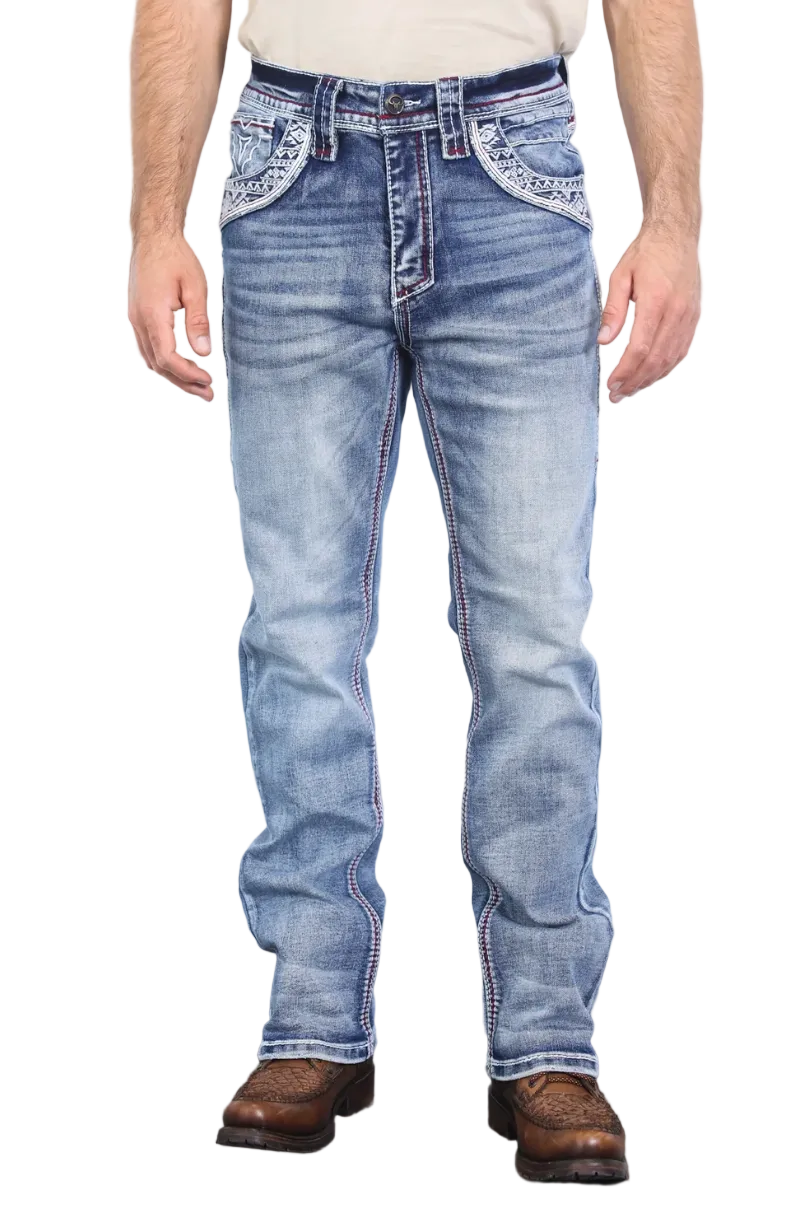 Platini Men Holt Aztec Flap Bootcut Jean PHD10265