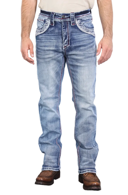 Platini Men Holt Aztec Flap Bootcut Jean PHD10265