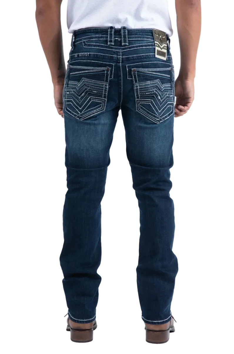 Platini Mens Holt Corded Chevron Bootcut Jean PHD11103