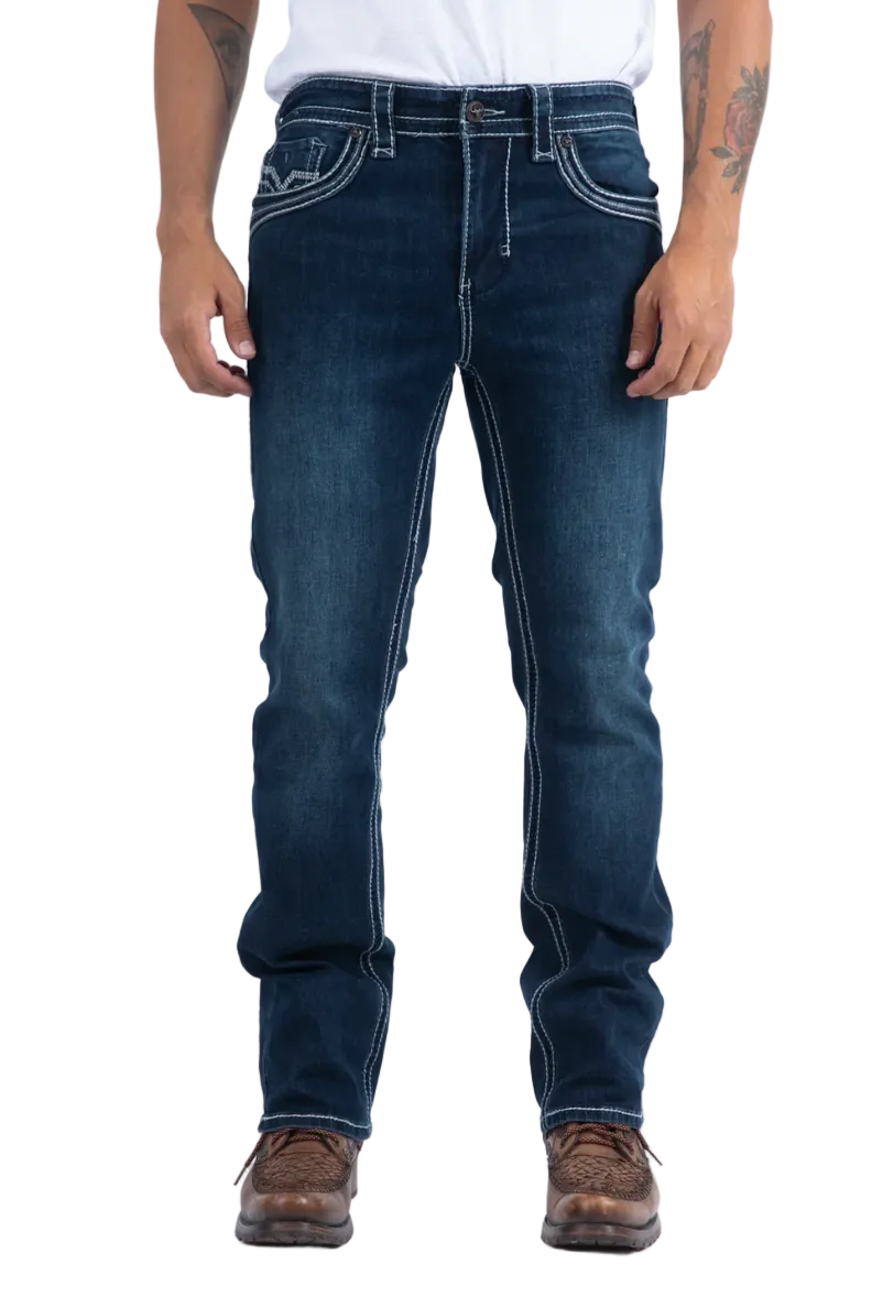 Platini Mens Holt Corded Chevron Bootcut Jean PHD11103