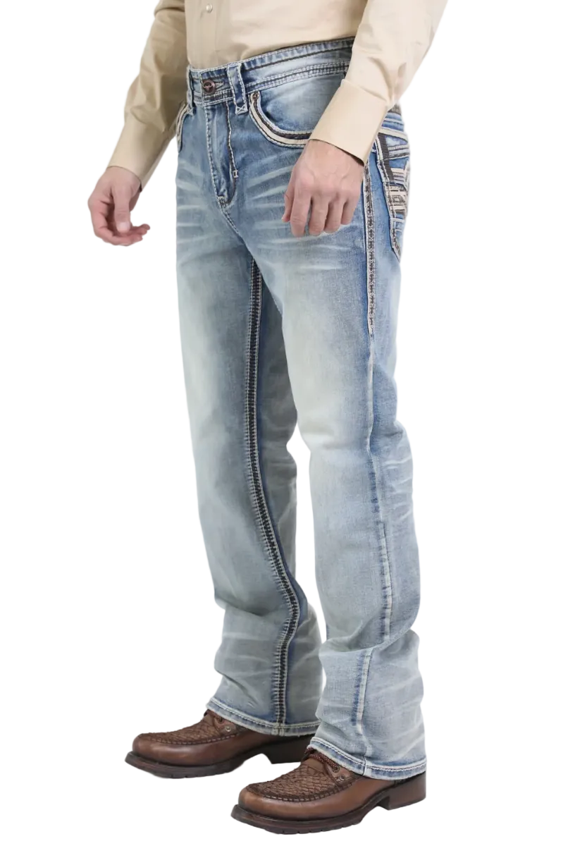 Platini Men Holt Summit Chevron Bootcut Jean PHD10762