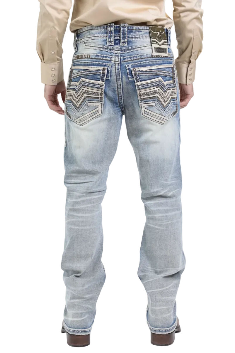 Platini Men Holt Summit Chevron Bootcut Jean PHD10762