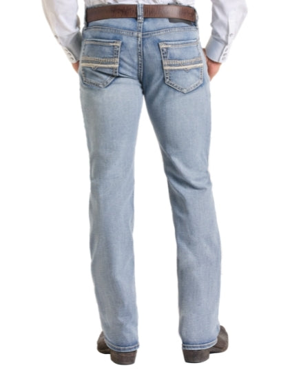 Rock &amp; Roll Men Slim Fit Stitch Pocket Straight Leg Jeans BM1RD06703