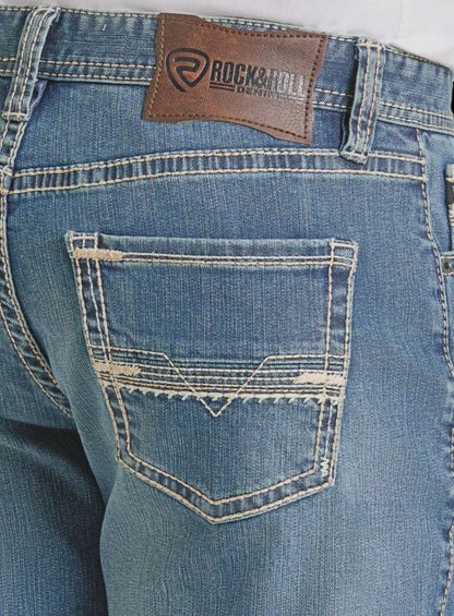 Rock &amp; Roll Men Relaxed Ladder Stitch Jeans BMTBD07351