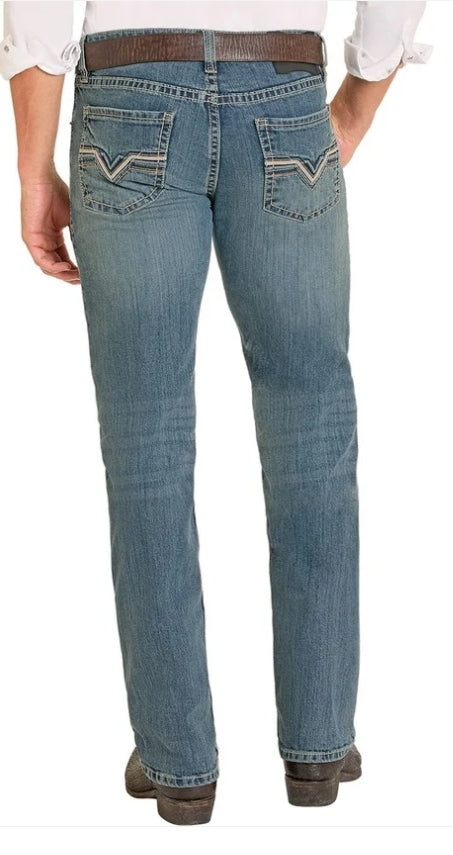 Rock &amp; Roll Men Raised Denim Slim Straight Jean BM1RD08025
