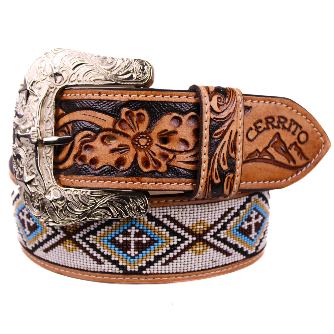 Cerrito 2&quot; Belt Sea Breeze White/Blue Rhombus